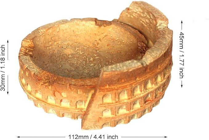 Food/Water Dish for Reptiles, Amphibians and Other Little Critters Water/Food Bowl, Made from Premium Resin (Colosseum (Orange Brown))