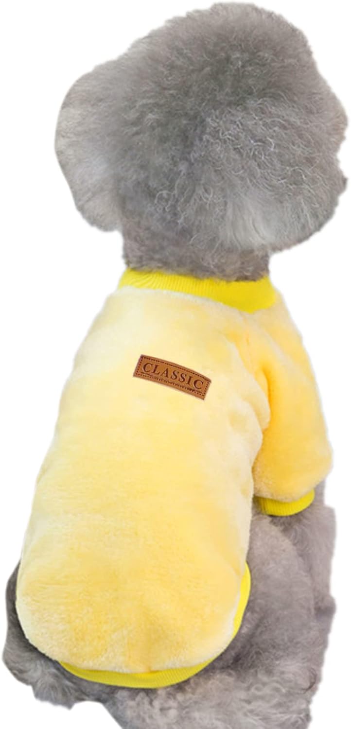 Jecikelon Pet Dog Clothes Dog Sweater Soft Thickening Warm Pup Dogs Shirt Winter Puppy Sweater for Dogs (Z01-Yellow, Large)