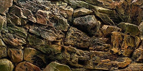 Rock Wall Aquarium Background Poster PVC Fish Tank Decor Landscape 24 36 48 72 (48" x 20"/ 122 x 50cm)