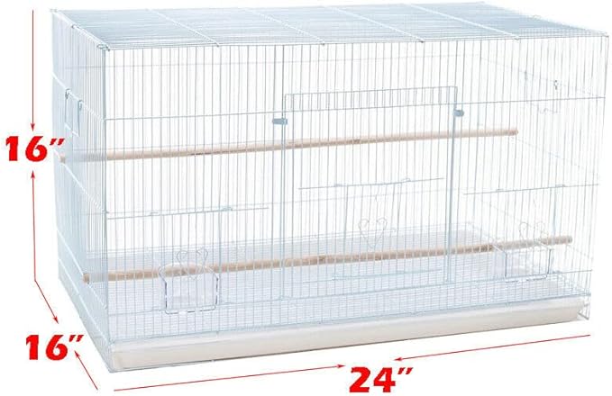 Lot of 6 Breeding Bird Carrier Cage for Parakeet Canary Finch Loverbird (White)