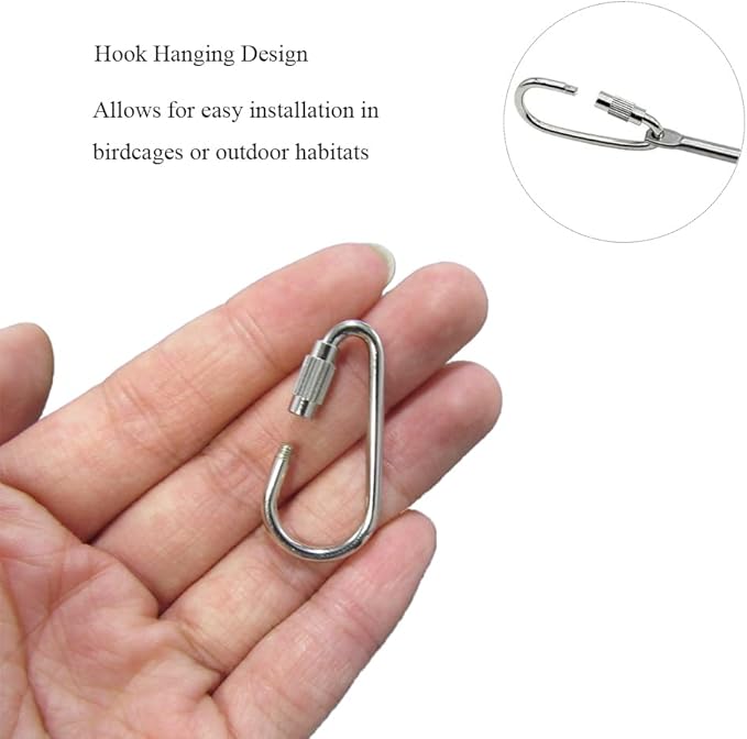 2pcs Hanging Bird Treat Skewer Parrot Fruit Feeder, 10.2 Inch Stainless Steel Bird Fruit Fork Food Holder Foraging Toy for Parrot Parakeet Conure, LXLVOUEG