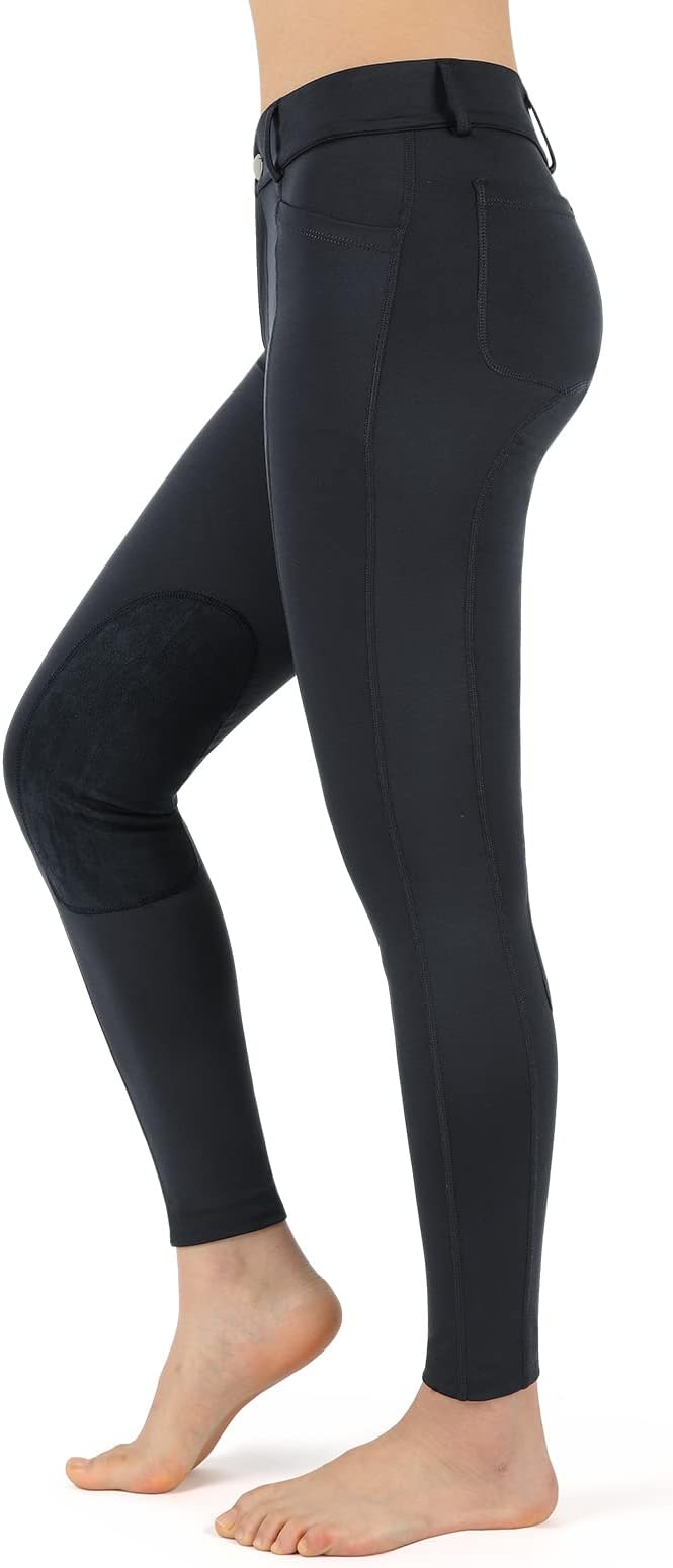 beroy Horse Riding -Pants Women Equestrian-Breeches - Ladies Training Horseback Riding Tights Full Seat Silicone Pockets