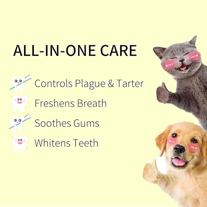 Pet Toothbrush Pen & Oral Repair Gel for Dogs & Cats – Teeth Cleaning Pen, Natural Plant Substance Tartar Remover for Repairing Pets' Teeth (4pcs)