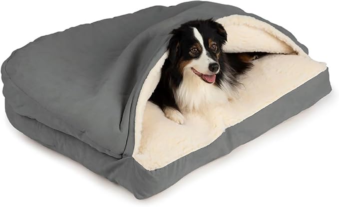 Snoozer Pet Products Luxury Rectangle Cozy Cave Dog Bed with Microsuede, Medium, Anthracite