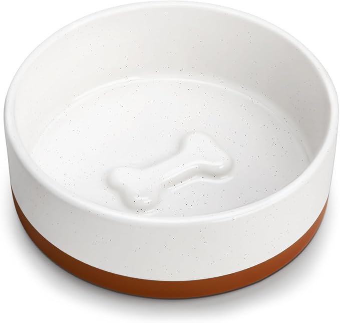 MALACASA Dog Bowls, Ceramic Dog Food and Water Bowls for Small Size Dogs, 1.5 Cups Capacity Pet Bowl for Puppy & Cats (S-1.5 Cups)