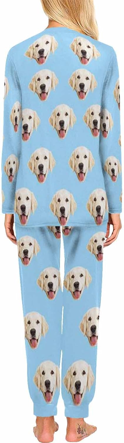 MyPupSocks Custom Face Pajamas Sets for Women, Personalized Photo Sleepwear XS-XXL