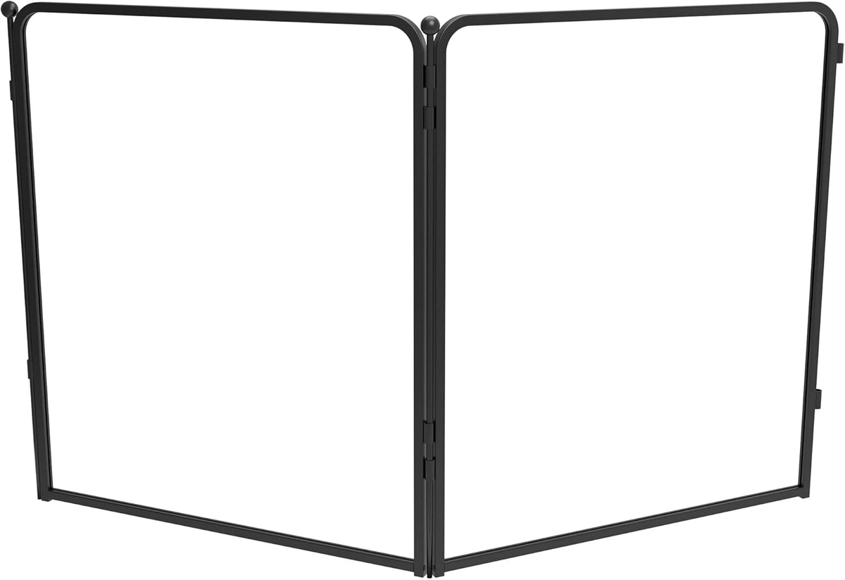 FXW Homeplus Unleashed Indoor Dog Playpen - Stress-Free and Safe Play, Heavy Duty 32 Inch 2 Acrylic Panels Dog Pen for Small and Medium Dogs, Black│Patented