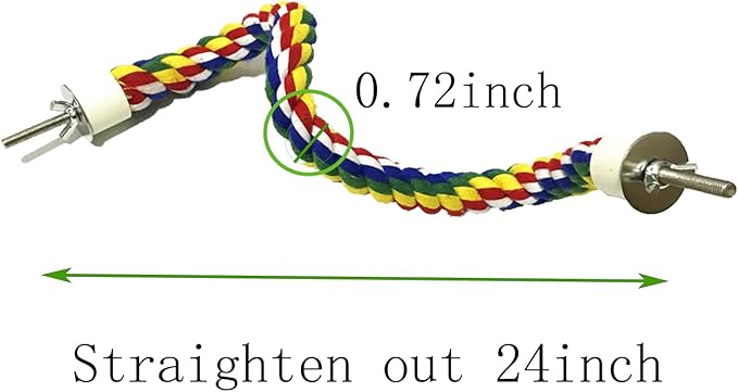 Bird Perch,Bird Rope Perch & Rope Perch,Bird perches for cage,Rope Perch for Conures,Parrots,Cockatiel,Lovebird,Budgerigar,Parakeet Rope perches for cage