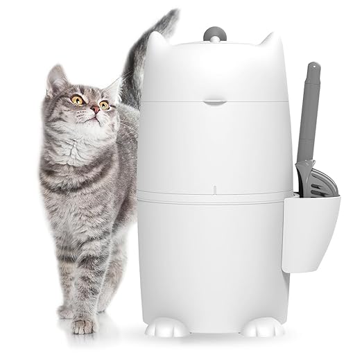 Red Rocket Pets Litter Trash Can for Cat Kitty Twister Plus, Litter Disposal System, No Smell Litter Storage Container with Scooper, 2X Refill Bags and 2X Charcoal Sachets (Standard)