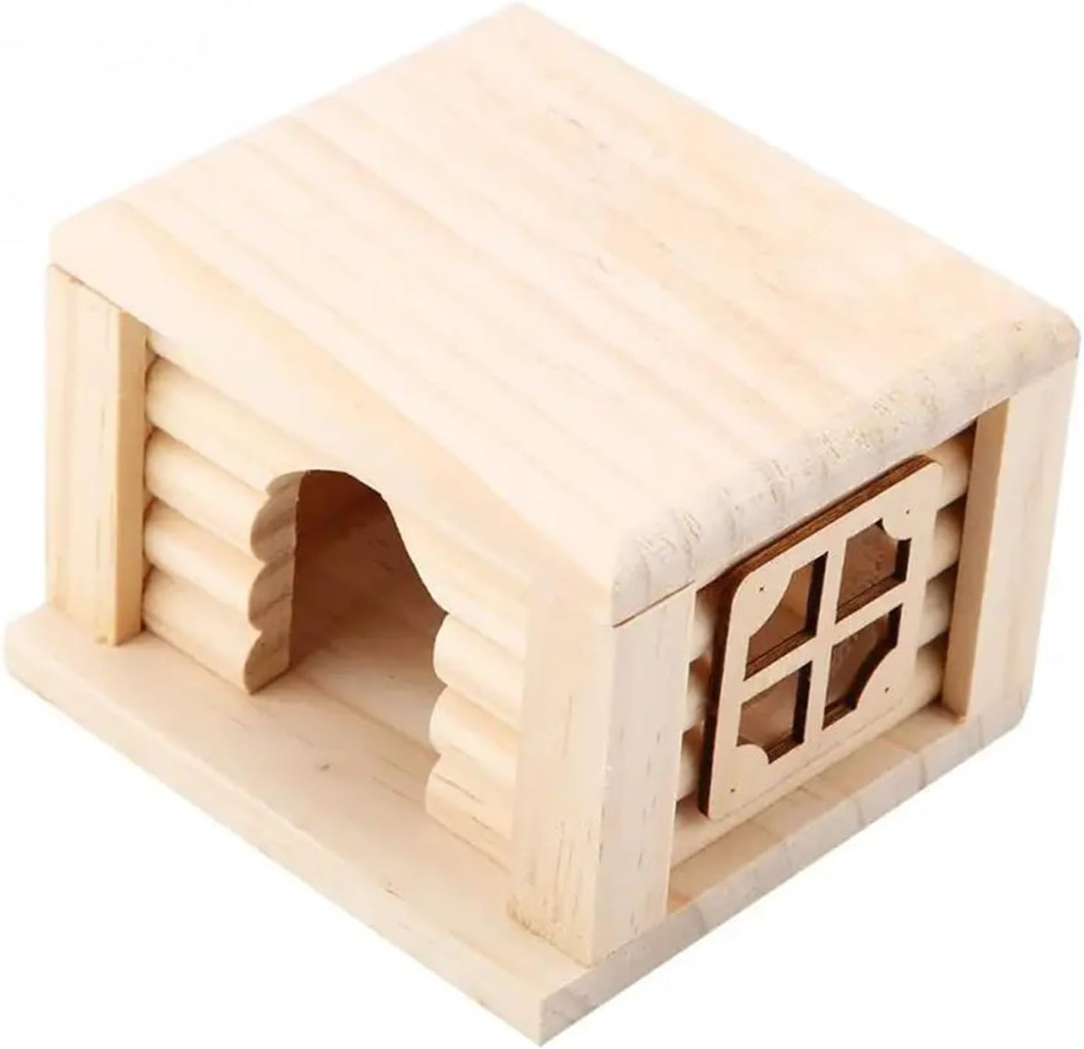Hamster Cages Natural Wooden Hamster House Flat Top Cabin Hamster