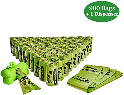 Dog Poop Bags, 60 Rolls / 900 Count Dog Waste Bags with Dispenser and Leash Clip, Unscented, Extra Thick and Strong Poop Bags for Dogs