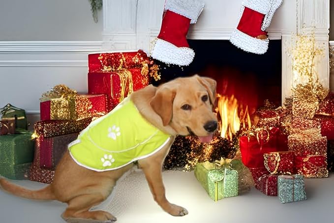 Dog Reflective Vest - Comfortable Jacket Safety Hunting, High Visibility for Dogs with Elastic Straps and Clasp Closure- Yellow, X-Large