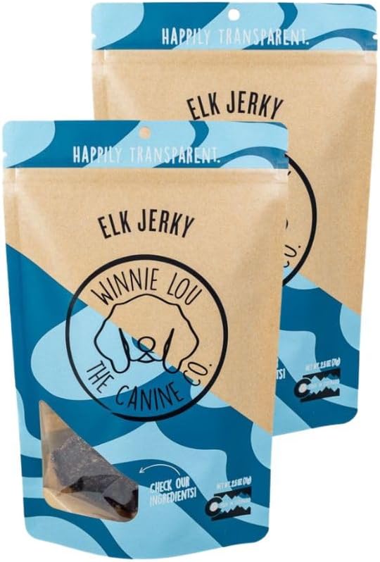 Winnie Lou Elk Jerky Dog Treats – Limited Ingredient, Human Grade, Training Treats for Small, Medium & Large Dogs, USA Made, High Protein, Chews, Hypoallergenic, Sensative Stomach (2 Pack)