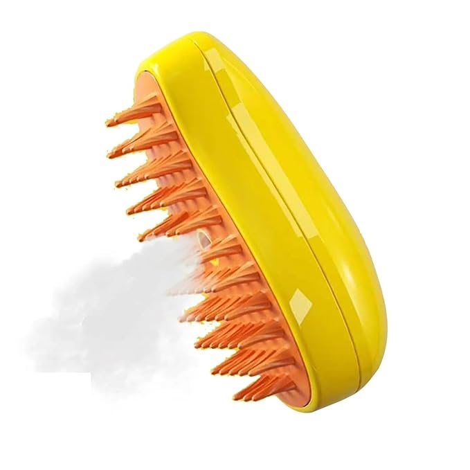 3-in-1 Rechargeable Pet Hair Brush: Massager, Steamy Comb & Self-Cleaning Mist Spray for Cats & Dogs