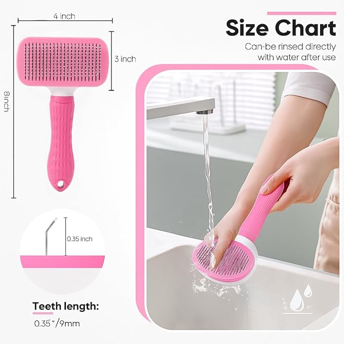 Namylya Cat Brush for Shedding & Grooming – Slicker Brush for Dogs and Cats with Long Hair – Removes Tangles, Mats & Loose Fur
