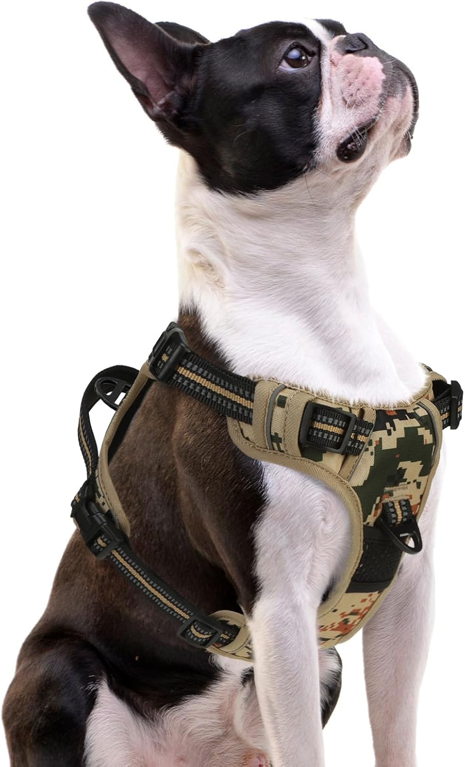 PUPTECK No Pull Dog Harness Small Sized, Adjustable Reflective Dog Harness with Handle Easy Control, Comfortable Soft Padded Pet Vest Harness for Small Dogs, Camouflage S