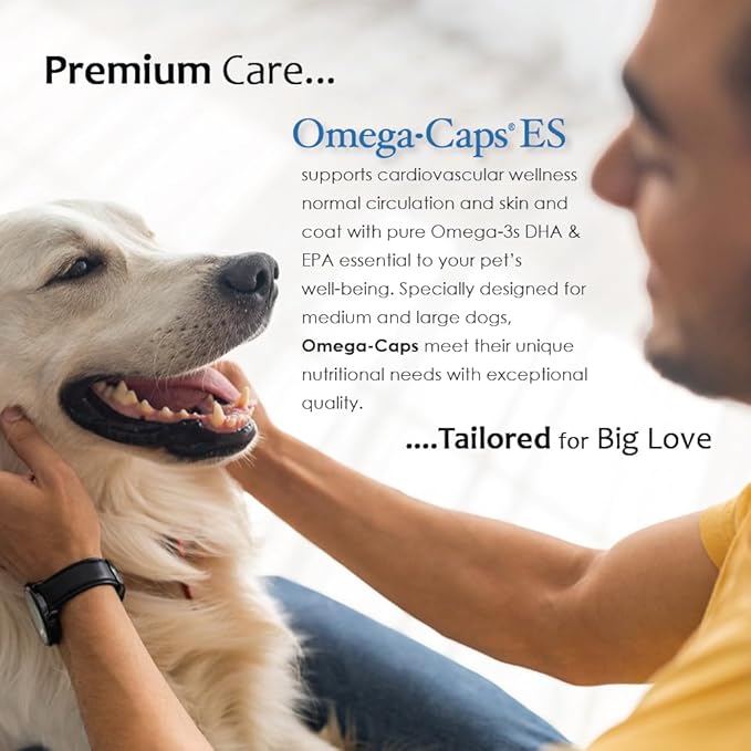 Extra Strength for Large and Giant Dogs Value Size Omega-3 and Omega-6 Fatty Acid Antioxidant Supplement Vet Formulated Made in USA Skin Coat Joint Heart and Immune Health 250 Softgel Capsules