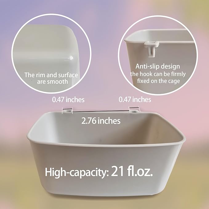 26 Pack Rabbit Feeder for Cage Chicken Waterer 21 oz Food Water Cat Treats Cups Puppy Hanging Feeding Dish Coop Bowl Watering Container Drinker Pigeon Bird Bath