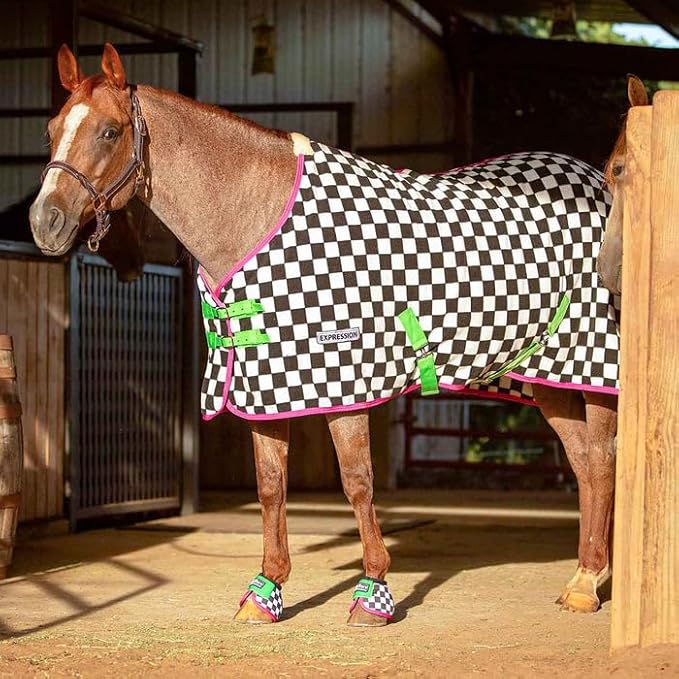 Jeffers Expression Fleece Cooler for Horses, Standard Neck, Skater Cowgirl 72"- Equine Towel Blanket, Moisture Absorbent, Light Weight, Best for Drying, Exercise, Bathing, Adjustable Belly Bands