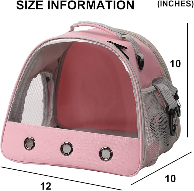 Bearded Dragon Carrier, Lizards & Small Animal Travel Carrier for Sugar Glider, Hedgehog, Rat, Parrot, Bird & Guinea Pig - Portable, Two-Pig Pink Carrier