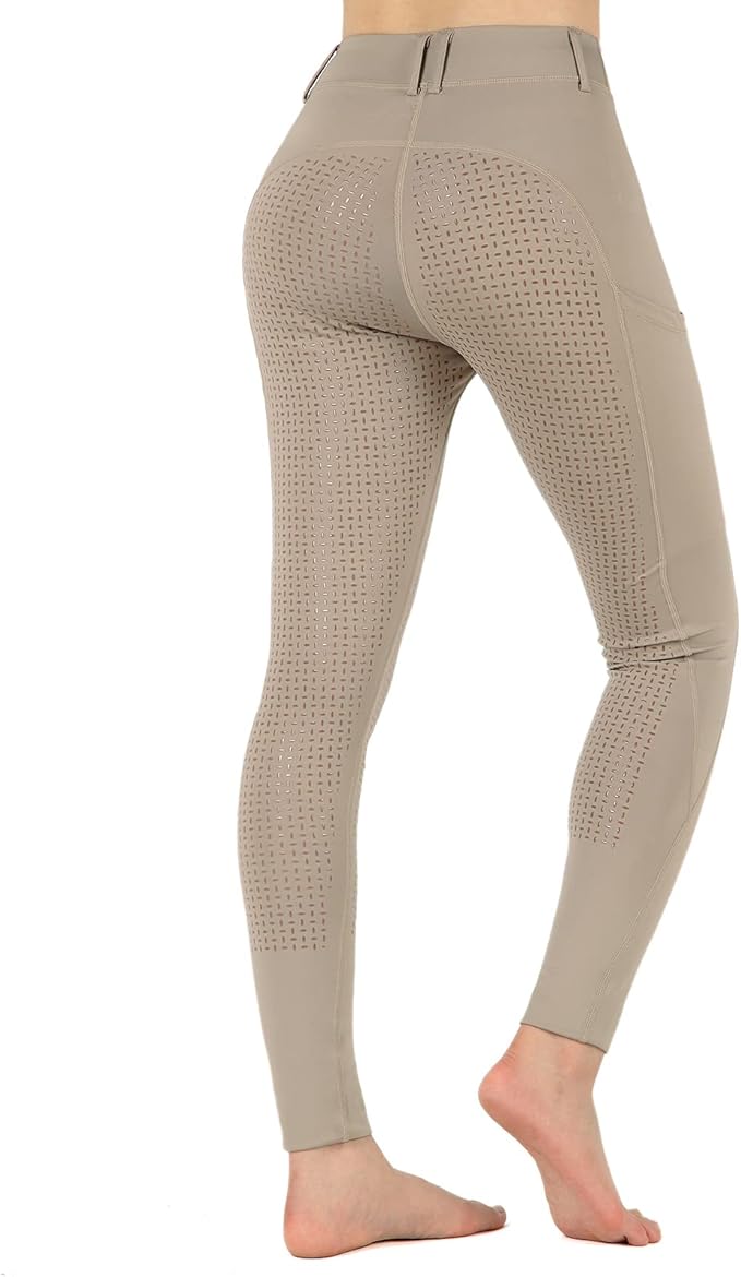 beroy Horseback Riding-Pants Girls Equestrian-Breeches - Kids Schooling Horse Tights Full Seat Silicone Pockets