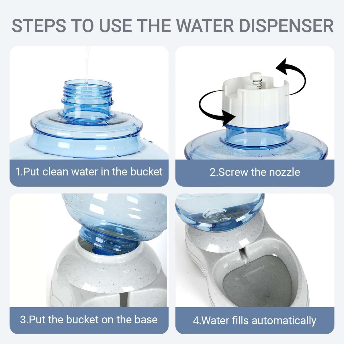 Pet Water Dispenser for Large Dogs and Multi-Pet, 3 Gallon Dog Water Bowl Dispenser, Basic Automatic Gravity Dog Cat Water Feeder, Large Capacity Pets Drinking Fountain, BPA-Free