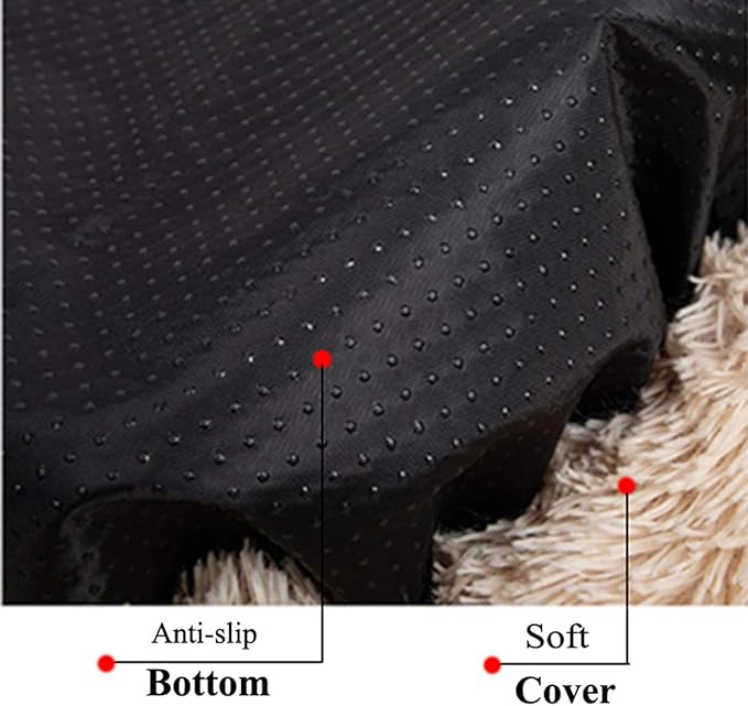 huraty Plush Dog Bed for Small Medium Dogs, Fluffy Donut Round Pet Cat Beds, Anti-Slip & Anti-Anxiety, 24 Inch for Puppy and Kitties, Wine Red, M