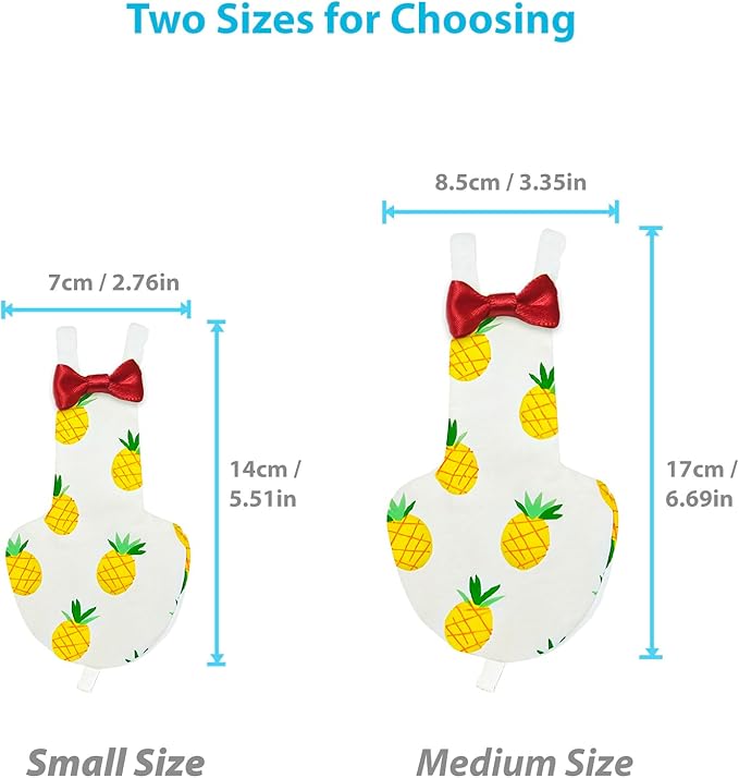 UKJENT Bird Diaper Protective Parrot Nappy, Reusable Flight Suit with Waterproof Inner Layer, Washable Cute Urine Wet Suit for Cockatiel Monk Parakeet Sun Parakeet Lory, 2 Pack(M)