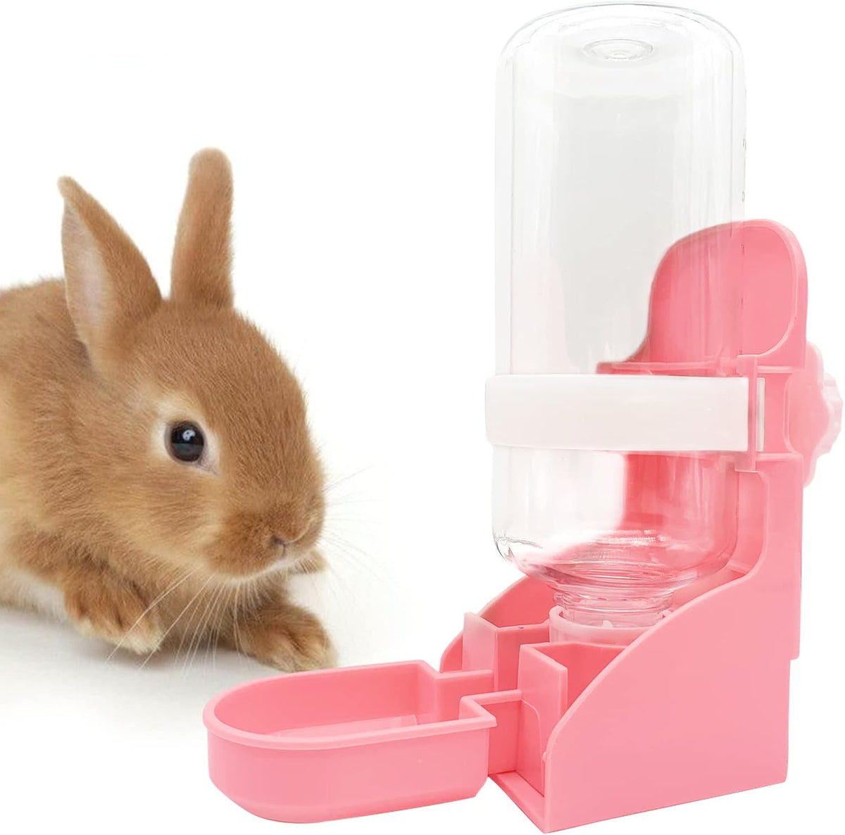 kathson Rabbit Water Bottle, 17oz Hanging Water Fountain Automatic Dispenser No Leak WaterFeeder for Bunny Chinchilla Guinea Pig Hedgehog Ferret