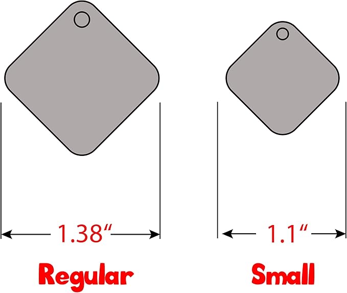 Personalized Dog Tag with 5 Lines of Custom Deep Engraved Durable Stainless Steel Pet ID Name Tag Designer Small Size Diamond