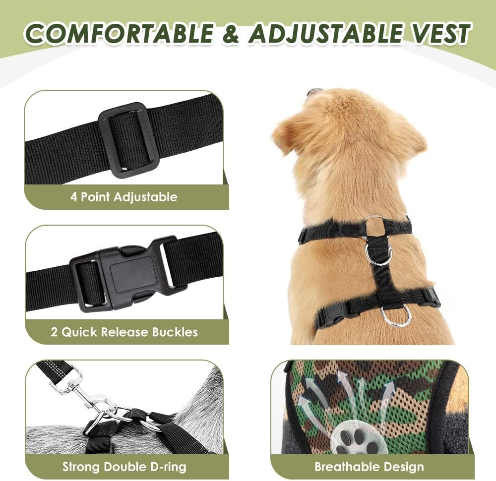Lukovee Dog Seat Belt for Car, Adjustable Dog Car Harness for Large Medium Small Dogs, Soft Padded & Breathable Mesh Dog Seatbelt with Car Strap and Carabiner(Lime Green Double Clip,Small)