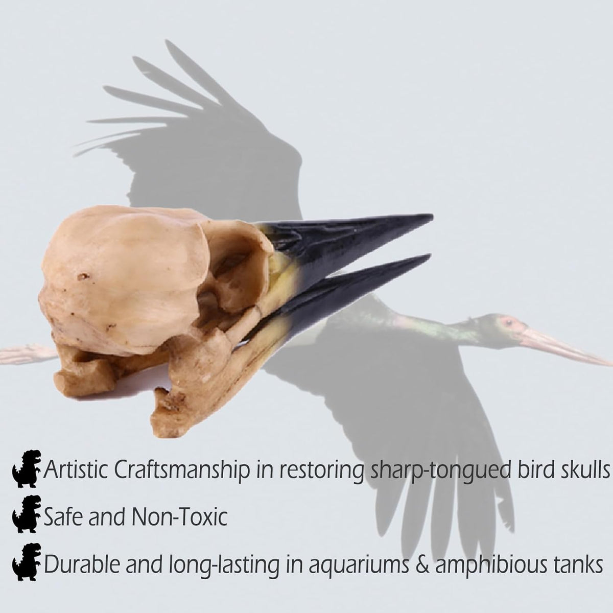 Fish Cave Hideout Ornament Décor for Terrarium Dinosaur Animal Skull Aquarium Large Decorations Betta Tarantula Reptile Snake Decor Bones Halloween