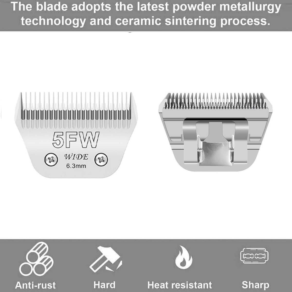 Wide Blade 4FW, Pet Dog Grooming Blade Compatible with Andis,Oster A5,Wahl km10 Clippers, Grooming Wide Blade, A5 Type Blade,for Animal Dog,Cat,Horse (30W+7FW+5FW+4FW)