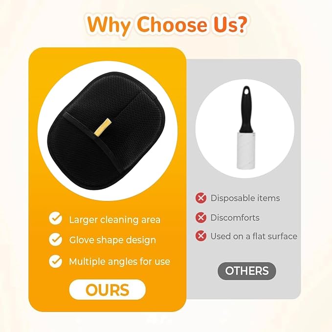 2Pcs Pet Hair Remover Glove, 2025 New Upgrade Electrostatic Gloves Pet Hair Removal ， Reusable Pet Hair Remover Glove，Gloves for Furniture Bed Sheets Couch Clothes Carpet Car Seat