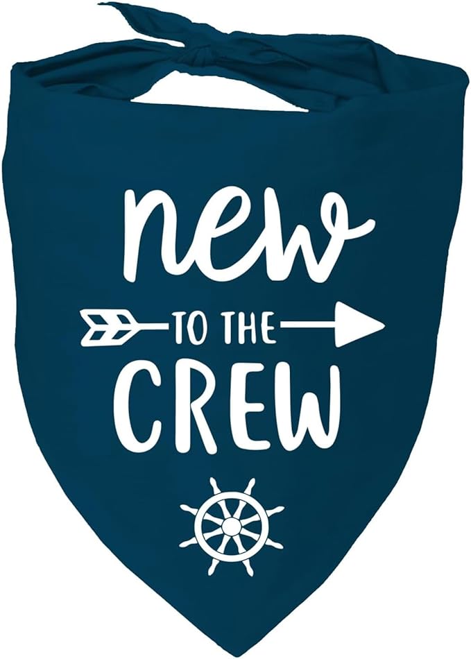 New to The Crew Dog Bandana New Puppy Announcement Gender Reveal Gift for New Owners Puppy Bandana Dog Owner Gifts Soft Triangle Bibs Scarf Accessories for Small Medium Dogs Pets (Blue)