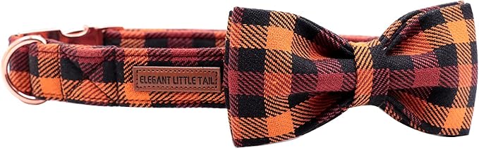 Elegant little tail Dog Collar with Bow, Bowtie Dog Collar, Adjustable Fall Dog Collars for Small Medium Large Dogs