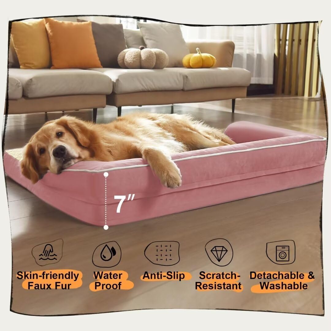 Small Dog Bed and Cat Sofa Waterproof Orthopedic Dog Beds for Small Dogs Cat Bed Comfy Pet Couch Sofa Beds with Washable Removable Cover & Non-Slip Bottom