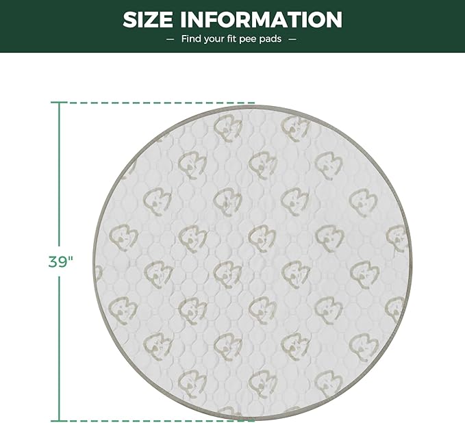 FXW Washable Pee Pads for Dogs, Puppy Pads with Super Absorbent, Specifically Designed for Whelping Box, 39" Round, Khaki, 1 Pack
