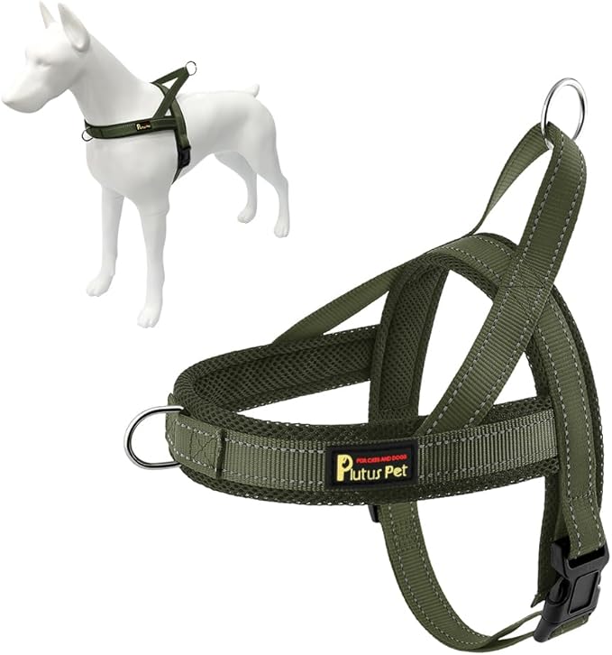 Plutus Pet No Pull Dog Harness with Breathable Mesh Padded, Adjustable Reflective Escape Proof Dog Harness, Quick Fit Dog Vest Harness for Small Medium Large Dogs(S, Ranger Green)