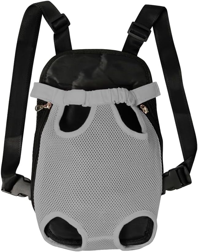 FEimaX Dog Carrier Backpack Pet Legs Out Front Cat Travel Bag, Adjustable Puppy Backpacks Carriers Hands-Free for Small Medium Dogs Cats Hiking Traveling Camping Daily Walking (Medium, Grey)