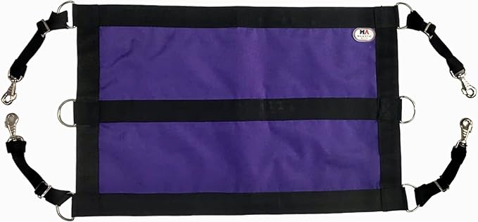 Majestic Ally 1200D 29"x19" Horse Stall Guard with Replaceable and Adjustable Length Straps and Replaceable Hardware (Purple Black)