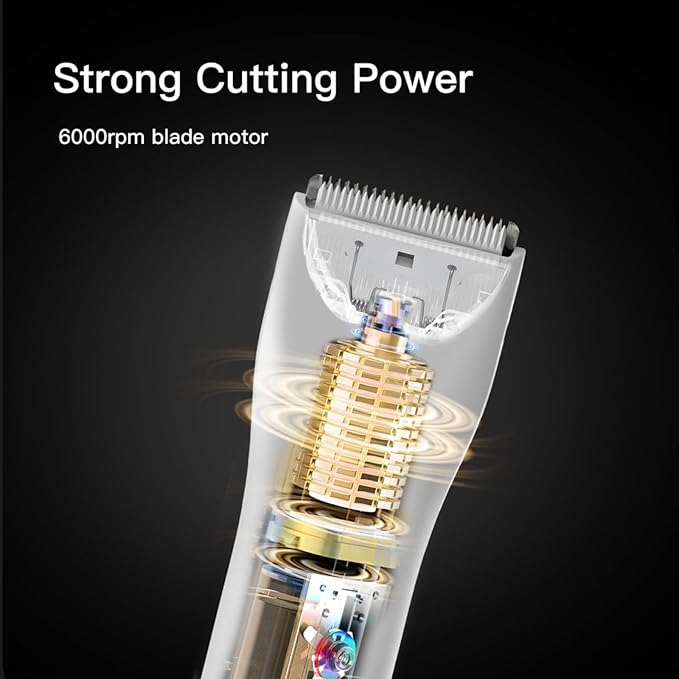 Dog Grooming Cilppers,Handy & Powerful Pet Electric Hair Trimmer Kits Waterproof Cordless Rechargeable Grooming Shavers for Small Dogs and Cats White