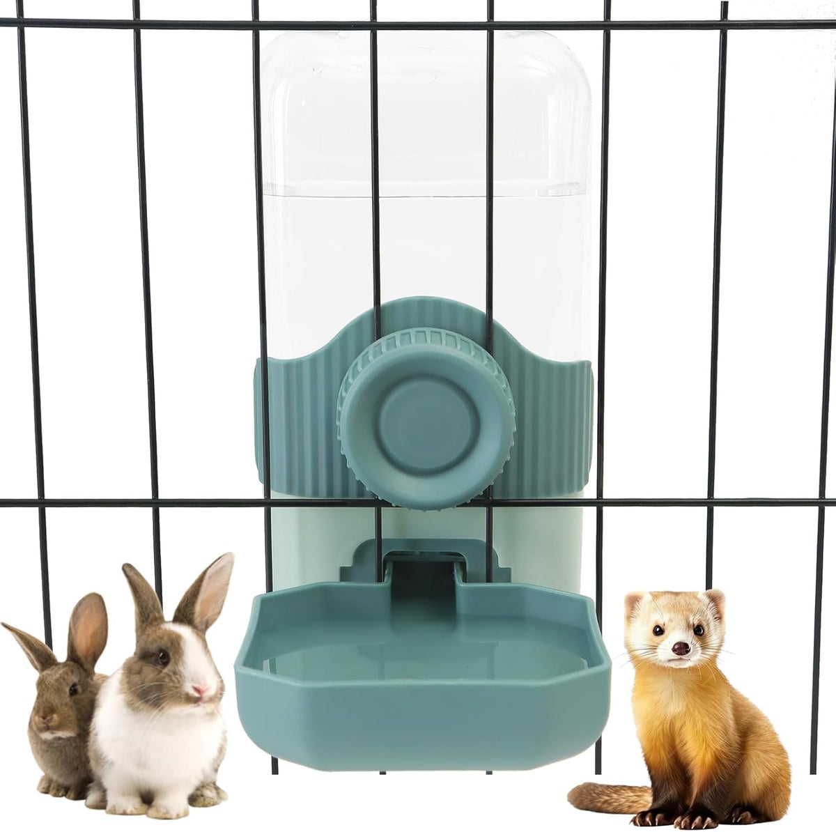 Rabbit Water Bottle, 800ml/28oz Hanging Automatic Water Dispenser for Cage, Ferret Bunny Guinea Pig Water Bowl,Suitable for Small Animal (Blue, 800 ml/28 oz)