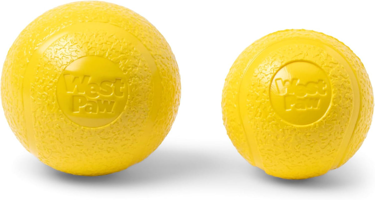WEST PAW Boundr Ball Dog Fetch Toy – Bouncing Toys for Dogs, Fetch, Catch, Chewing, Play – Floatable, Recyclable Balls – Large Dandelion Yellow
