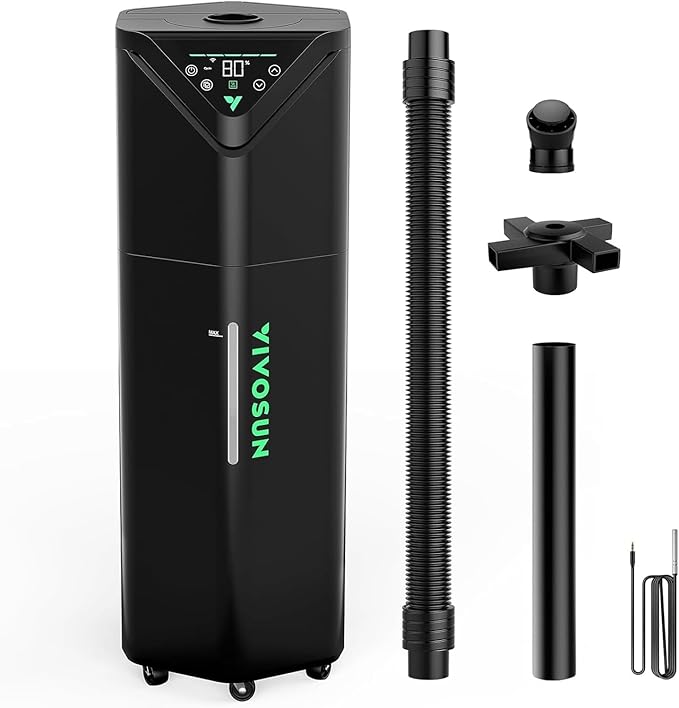 VIVOSUN AeroStream H19 Intelligent Environmental 19L Humidifier with Temp & Humidity Probe, Top Control Panel, Smart Remote Control, Designed Specifically for Use with Grow Tents