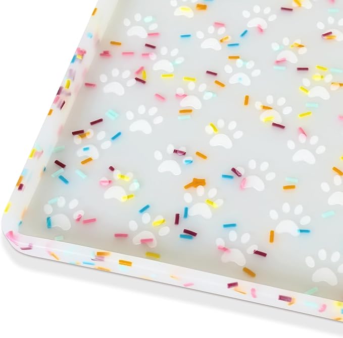 Ptlom Dog Food Mat Anti-Slip Dog Bowl Mats for Food and Water, Waterproof Pet Placemat Prevents Messy Spill to Floor, Silicone Puppy Feeding Tray for Small, Medium and Large Dogs Cats