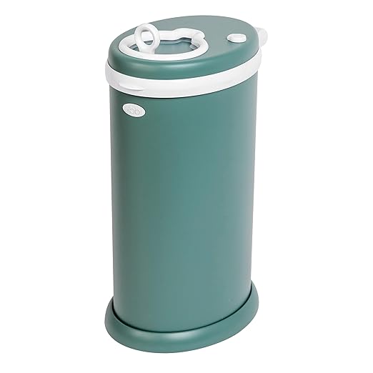 Ubbi Stainless Steel Diaper Pail, Odor Locking, No Special Bag Required, Award-Winning, Registry Must-Have, Open Water