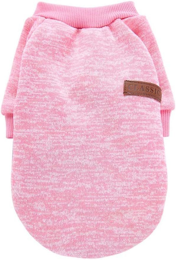 Jecikelon Dog Clothes Dogs Sweater Soft Puppies Clothing Winter Puppy Sweaters Warm Outfit for Dogs Small XXS XS Cat Apparel (X-Large, Pink)