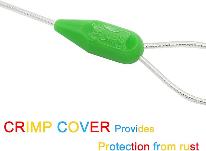 Petest 15ft Reflective Tie-Out Cable for Small Dogs Up to 35 Pounds