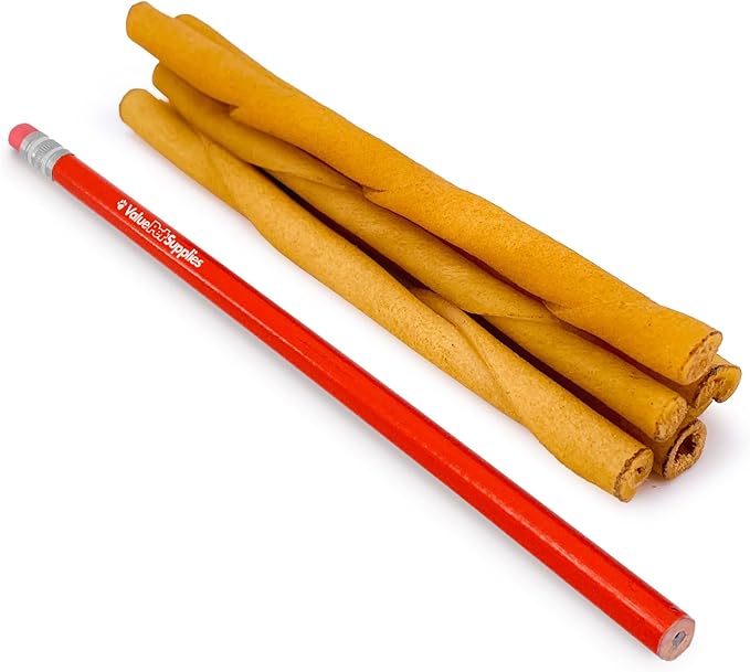 ValueBull USA - Rawhide Twists for Small Dogs, 5 Inch, Smoked, Varied Thicknesses, 50 Count - Natural & Safe, USA Beef Hide, Long Lasting, Chemical Free, No Artificial Flavors